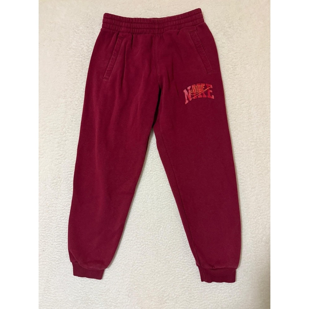 Nike Pants Mens Large Red Fleece Sweatpants Joggers Graphic Logo FZ1407-677